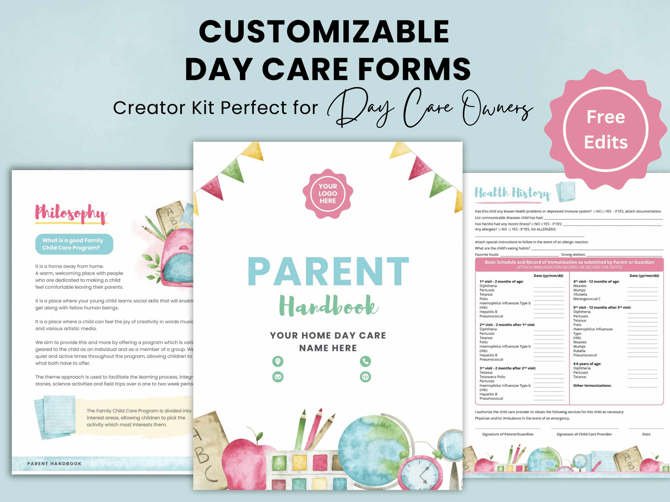 Home daycare form template