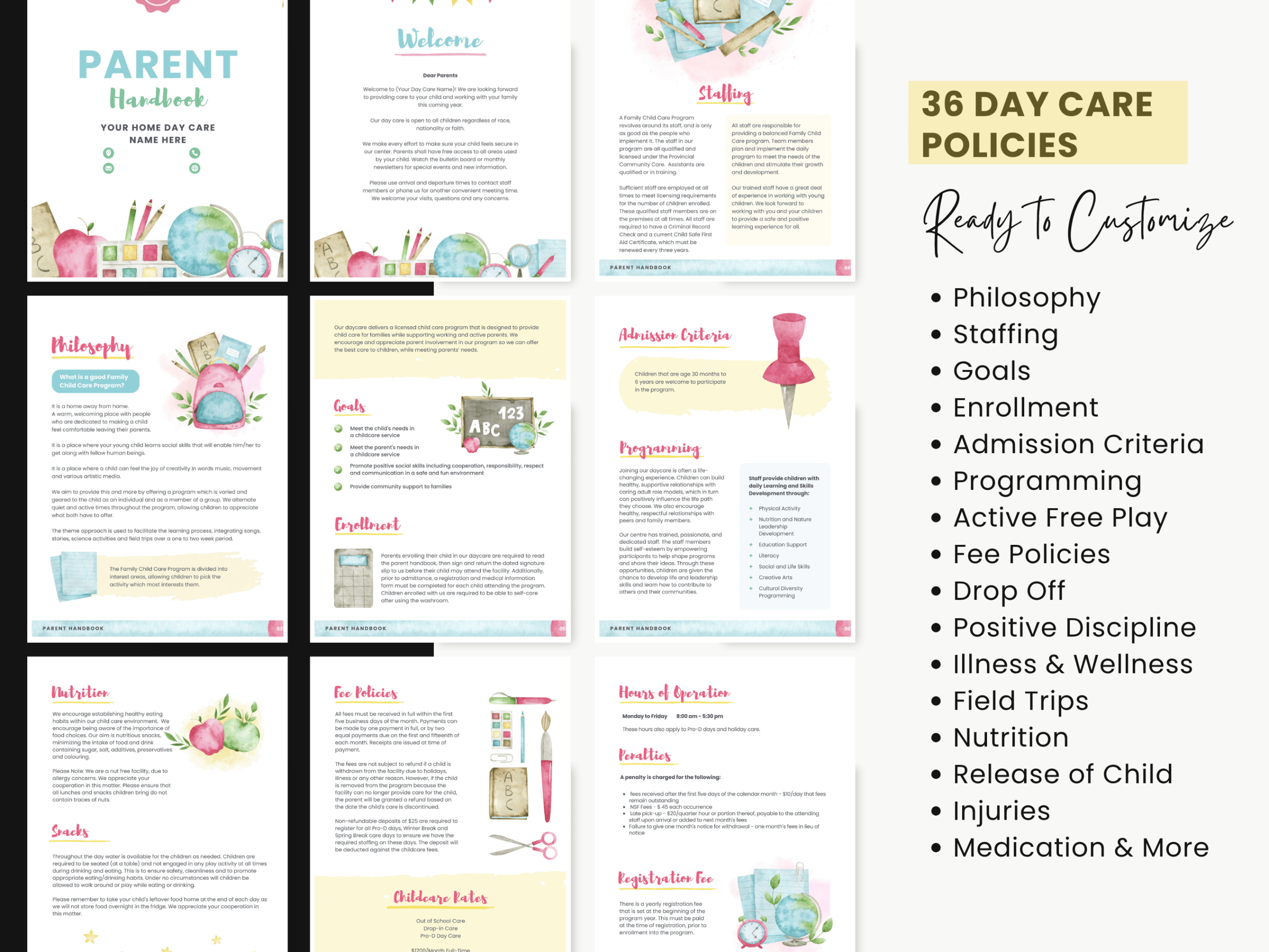 Home daycare form template