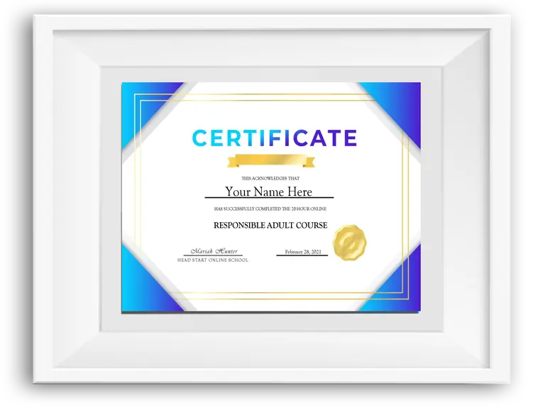 Sample certificate